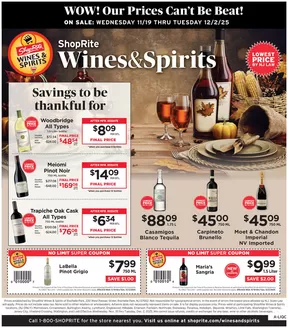 ShopRite catalogue | ShopRite Wine & Spirits - 11/19 | 2025-11-19T00:00:00.000Z - 2025-12-02T00:00:00.000Z