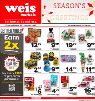 Weis Markets catalogue | Exclusive deals and bargains | 2025-11-28T00:00:00.000Z - 2026-01-01T00:00:00.000Z