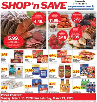 Shop 'n Save catalogue in Nunda NY | Top offers for all bargain hunters | 2026-03-15T00:00:00.000Z - 2026-03-21T00:00:00.000Z