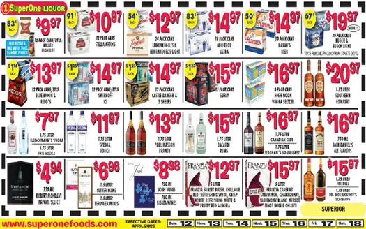 Super One Foods catalogue | Liquor Ad Savings | 2026-04-04T00:00:00.000Z - 2026-04-18T00:00:00.000Z
