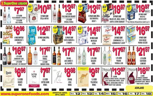 Super One Foods catalogue in Ashland WI | Liquor Ad Savings | 2026-04-04T00:00:00.000Z - 2026-04-18T00:00:00.000Z