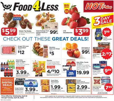 Food 4 Less catalogue | Top deals and discounts | 2026-04-22T00:00:00.000Z - 2026-04-28T00:00:00.000Z