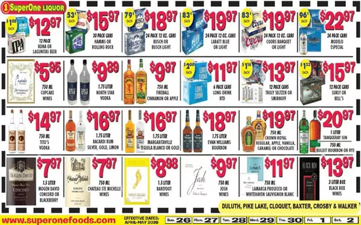 Super One Foods catalogue | Liquor Ad Savings | 2026-04-05T00:00:00.000Z - 2026-05-02T00:00:00.000Z