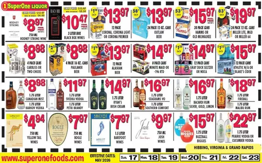 Super One Foods catalogue | Liquor Ad Savings | 2026-05-05T00:00:00.000Z - 2026-05-23T00:00:00.000Z