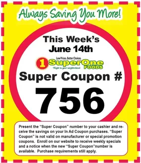 Super One Foods catalogue | Weekly Super Coupon Number | 2026-06-06T00:00:00.000Z - 2026-06-20T00:00:00.000Z