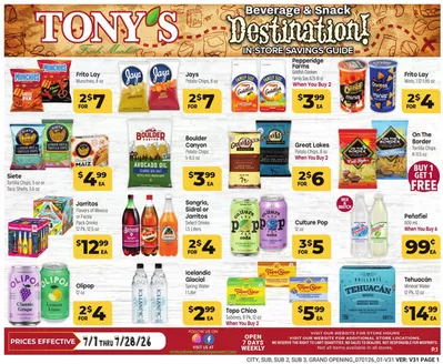Tony's Fresh Market catalogue in Harwood Heights IL | Weekly Ad | 2026-07-01T00:00:00.000Z - 2026-07-28T00:00:00.000Z