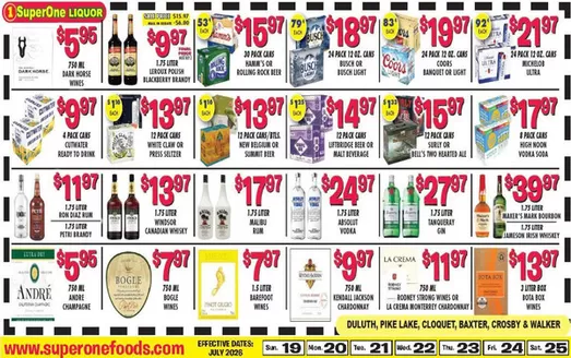 Super One Foods catalogue | Liquor Ad Savings | 2026-07-07T00:00:00.000Z - 2026-07-25T00:00:00.000Z