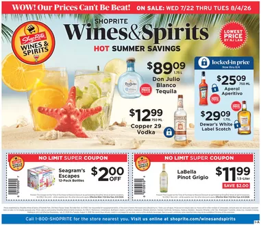 ShopRite catalogue | ShopRite Wine & Spirits - 7/22 | 2026-07-22T00:00:00.000Z - 2026-08-04T00:00:00.000Z