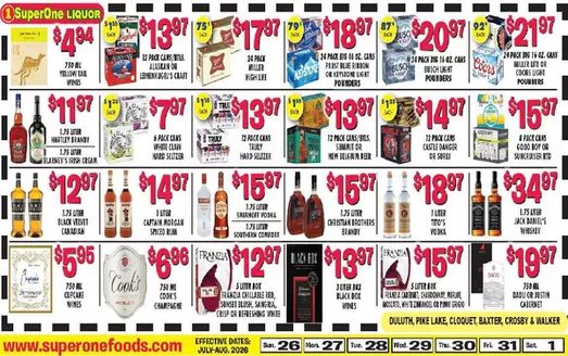 Super One Foods catalogue | Liquor Ad Savings | 2026-07-08T00:00:00.000Z - 2026-08-01T00:00:00.000Z