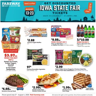 Fareway catalogue in Clinton IA | Fareway weekly ad | 2026-07-27T00:00:00.000Z - 2026-08-01T00:00:00.000Z