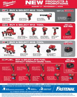 Fastenal catalogue in Poughkeepsie NY | Fastenal Milwaukee Q3 Promo | 2026-08-03T00:00:00.000Z - 2026-11-01T00:00:00.000Z
