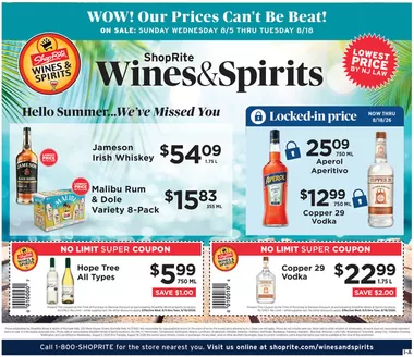 ShopRite catalogue in Poughkeepsie NY | ShopRite Wine & Spirits - 8/5 | 2026-08-05T00:00:00.000Z - 2026-08-18T00:00:00.000Z