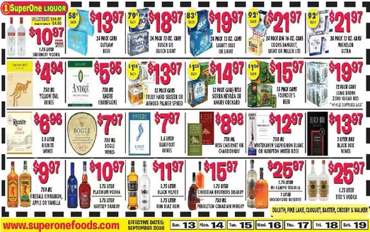 Super One Foods catalogue | Liquor Ad Savings | 2026-09-09T00:00:00.000Z - 2026-09-19T00:00:00.000Z