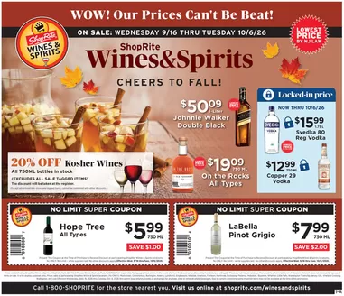 ShopRite catalogue | ShopRite Wine & Spirits - 9/16 | 2026-09-16T00:00:00.000Z - 2026-10-06T00:00:00.000Z