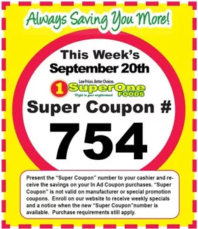 Super One Foods catalogue | Weekly Super Coupon Number | 2026-09-09T00:00:00.000Z - 2026-09-26T00:00:00.000Z