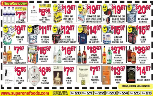 Super One Foods catalogue in Grand Rapids MN | Liquor Ad Savings | 2026-09-09T00:00:00.000Z - 2026-09-26T00:00:00.000Z