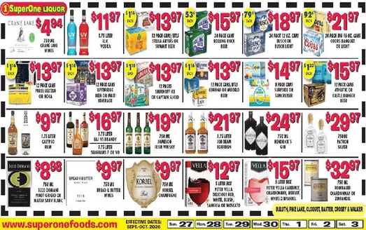 Super One Foods catalogue | Liquor Ad Savings | 2026-09-10T00:00:00.000Z - 2026-10-03T00:00:00.000Z