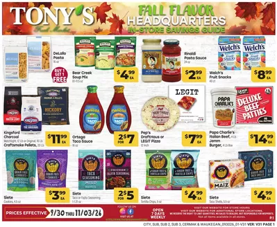 Tony's Fresh Market catalogue in Dundee IL | Weekly Ad | 2026-09-30T00:00:00.000Z - 2026-11-03T00:00:00.000Z