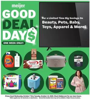 Meijer catalogue | Top deals and discounts | 2026-10-07T00:00:00.000Z - 2026-10-13T00:00:00.000Z