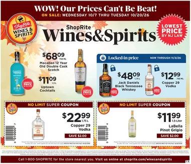 ShopRite catalogue | ShopRite Wine & Spirits - 10/7 | 2026-10-07T00:00:00.000Z - 2026-10-20T00:00:00.000Z