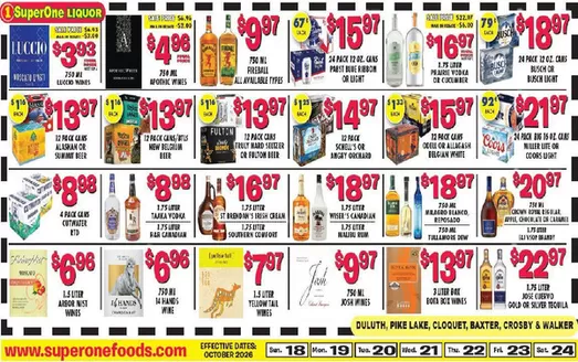 Super One Foods catalogue | Liquor Ad Savings | 2026-10-10T00:00:00.000Z - 2026-10-24T00:00:00.000Z