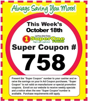 Super One Foods catalogue | Weekly Super Coupon Number | 2026-10-10T00:00:00.000Z - 2026-10-24T00:00:00.000Z