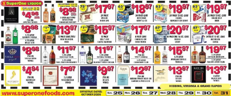 Super One Foods catalogue in Hibbing MN | Liquor Ad Savings | 2026-10-10T00:00:00.000Z - 2026-10-31T00:00:00.000Z