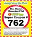 Super One Foods catalogue in Taunton MA | Weekly Super Coupon Number | 2025-12-12T00:00:00.000Z - 2025-12-27T00:00:00.000Z