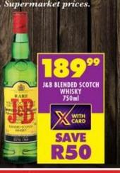 J&B Blended scotch whisky