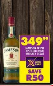 Jameson triple distilled Irish whiskey