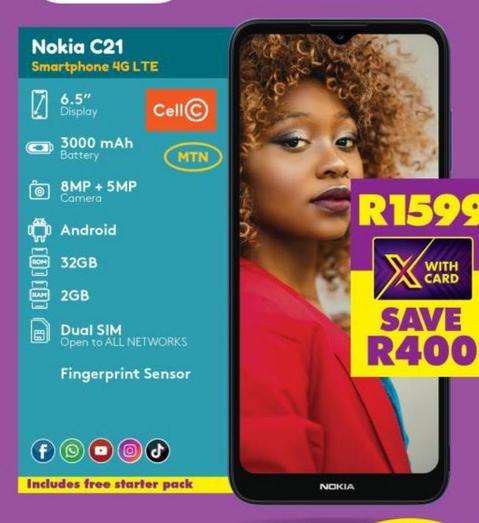 smartphone 4g LTE  Nokia C21