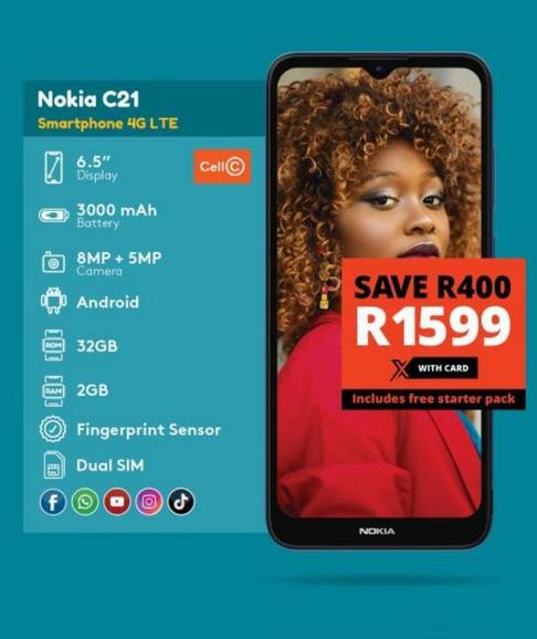 smartphone 4g LTE Nokia C21