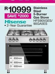 Stainless Steel 5-burner gas stove