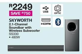 Skyworth 2.1 Channel Soundbar With Wireless Subwoofer Ss330