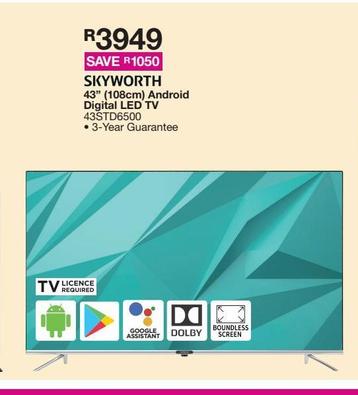 Skyworth 43std6500 108cm Smart Android Fhd Led Tv 43std6500