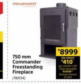 750mm Commander freestanding fireplace