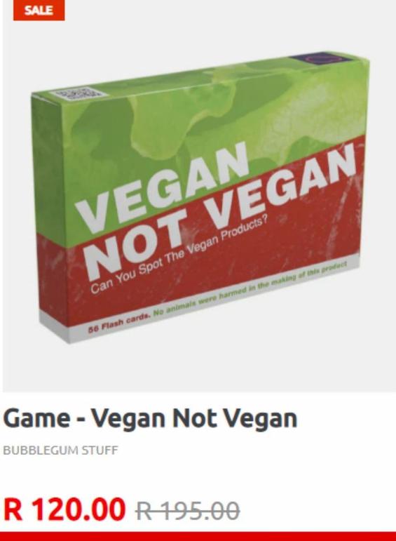 game VEGAN NOT VEGAN