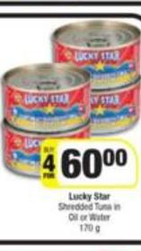 shredded tuna in oil or water  Lucky Star