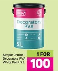 Simple choice decorators pva white paint 5l