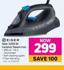Ader 2200w ceramic steam iron