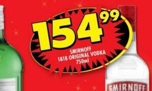 vodka Smirnoff 750ml