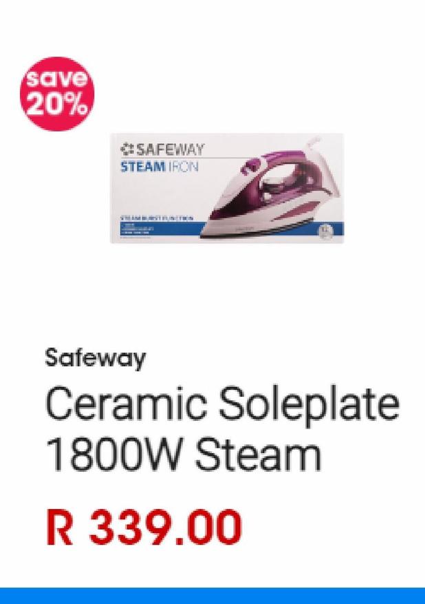 Ceramic sleplate 1800w steam