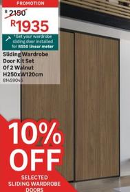 Sliding Wardrobe Door Kit Set Of 2 Walnut