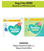 Pampers - Wipes Sensitive 336'S Or Wipes Fresh 384'S