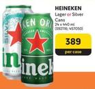 Heineken - Lager Or Silver Cans