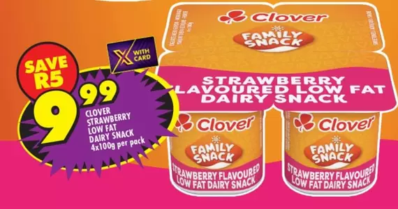 Clover - STRAWBERRY LOW FAT DAIRY SNACK