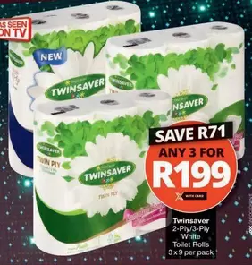Twinsaver - 2-Ply/3-Ply White Toilet Rolls