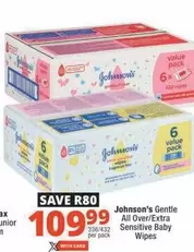 Johnson's - Gentle All Over/Extra Sensitive Baby Wipes