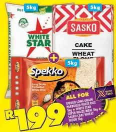 Spekko - Long Grain Parboiled White Rice, Super Maize Meal, Cake Wheat Flour