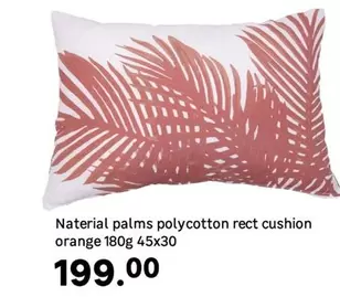 Naterial - Palms Polycotton Rect Cushion Orange